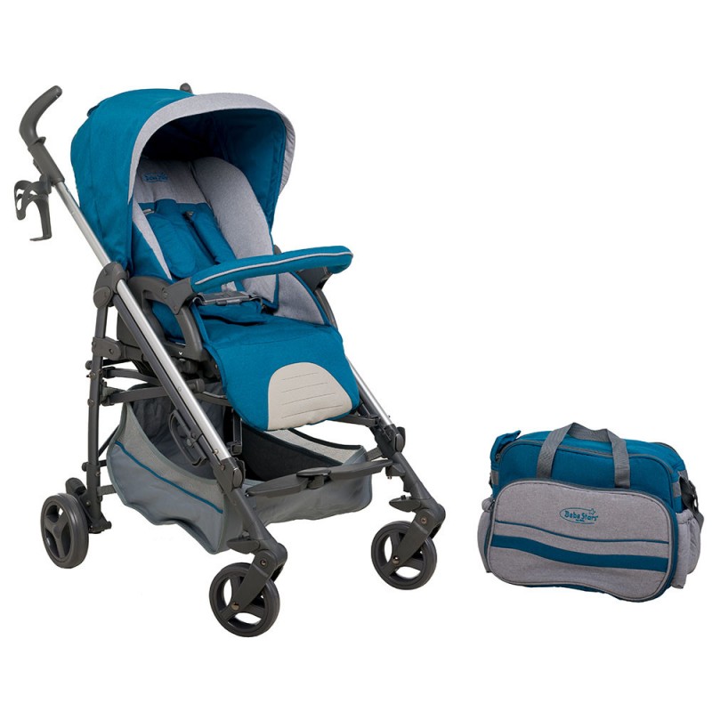 Καρότσι Bebe Stars Gabi Cyan με Τσάντα