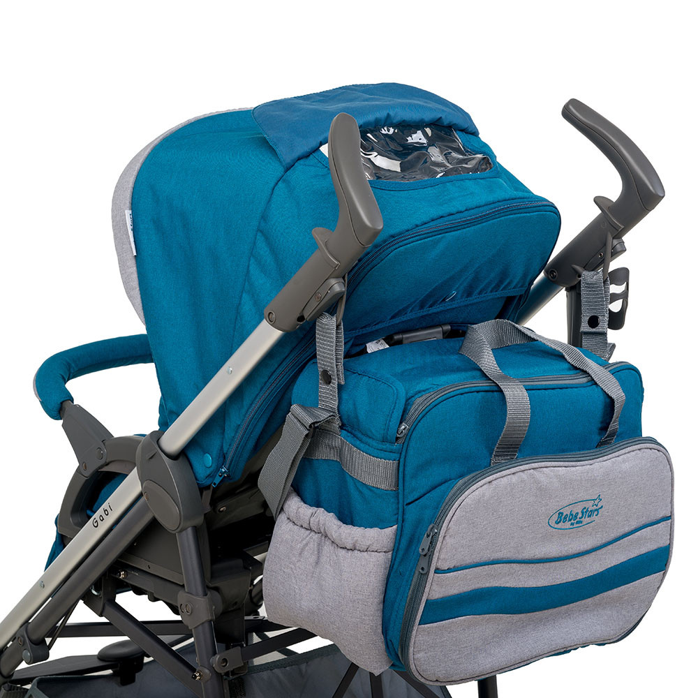 Καρότσι Bebe Stars Gabi Cyan με Τσάντα