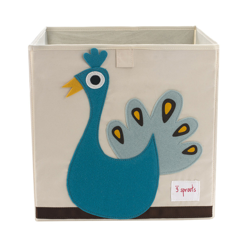 Κουτί Αποθήκευσης Παιχνιδιών τετράγωνο 3Sprouts Peacock
