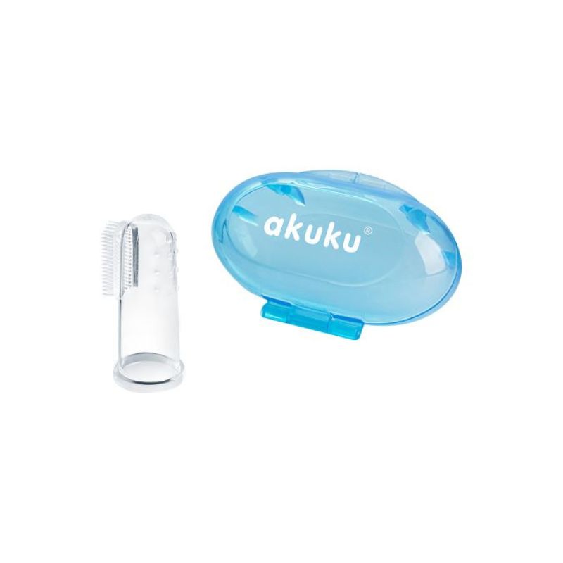 Βρεφική Δακτυλική Οδοντόβουρτσα Σιλικόνης Akuku Blue