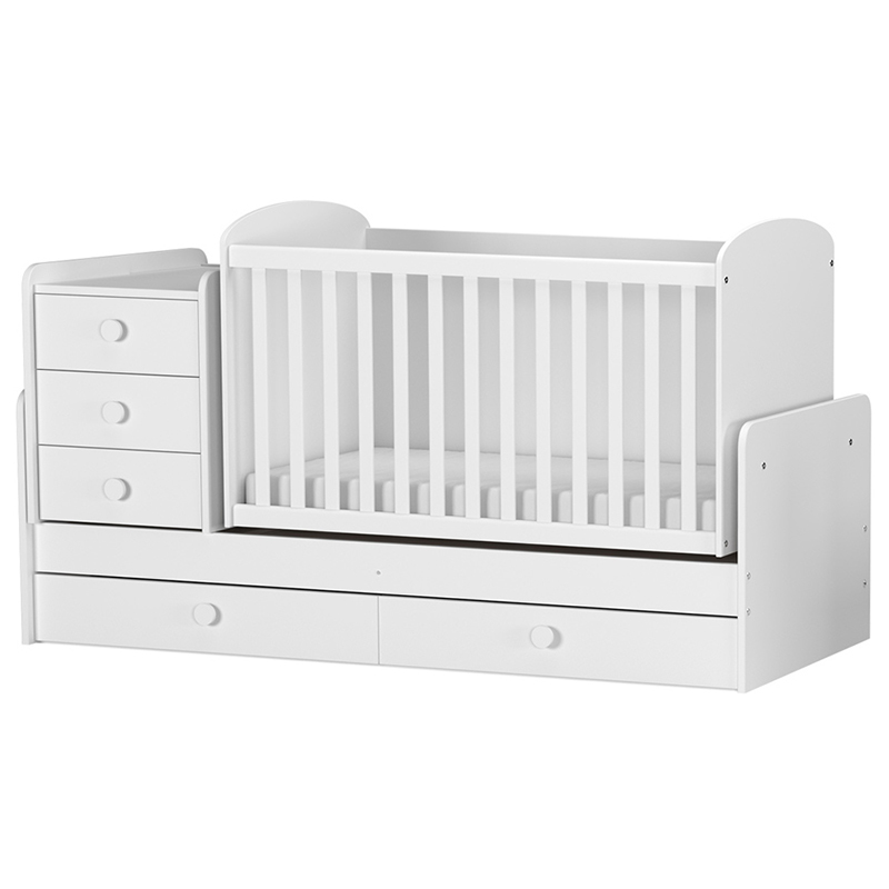 Πολυμορφικό Παιδικό Κρεβάτι Arbor Baby & Junior White 1