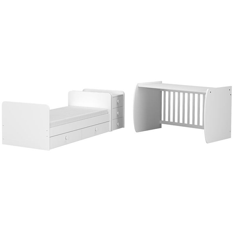 Πολυμορφικό Κρεβάτι Arbor Baby & Junior White 1
