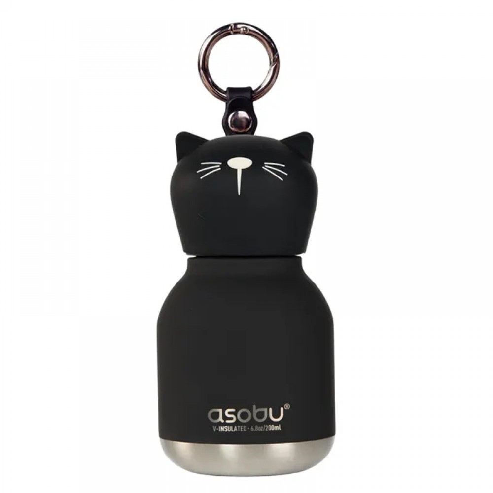 Θερμός - Μπουκάλι Asobu Mini Bestie 200ml Black Cat