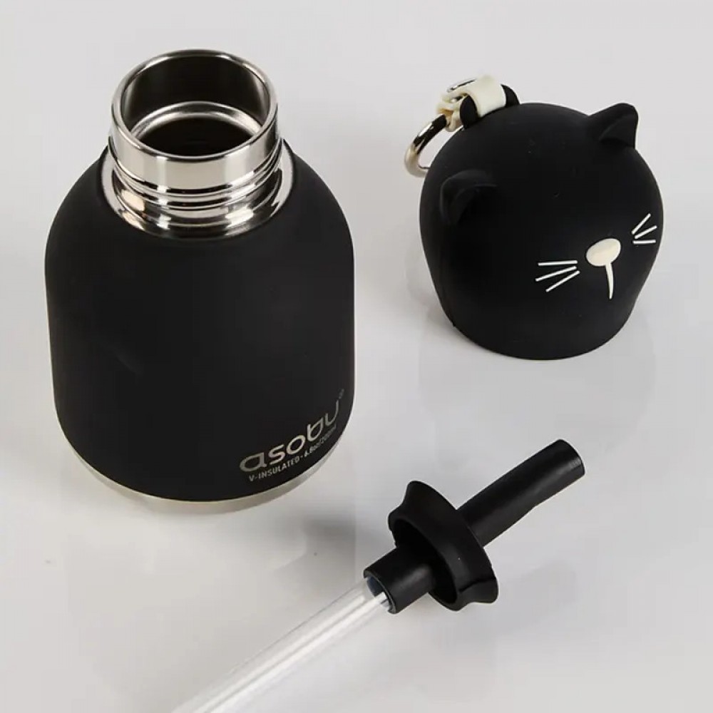 Θερμός - Μπουκάλι Asobu Mini Bestie 200ml Black Cat