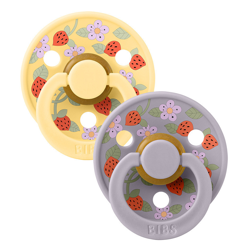 Πιπίλες BIBS x Liberty Latex Colour Strawberries & Cream Pale Butter Mix No.1 (2τεμ.)