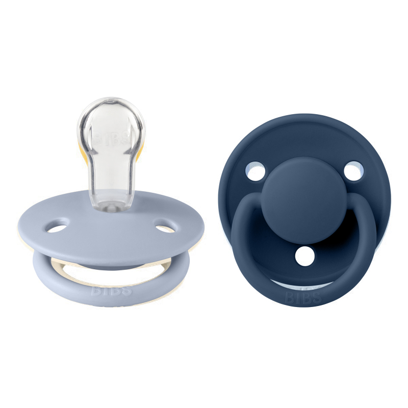 Πιπίλες BIBS De Lux Silicone Dusty Blue/Steel Blue One Size (2τεμ.)