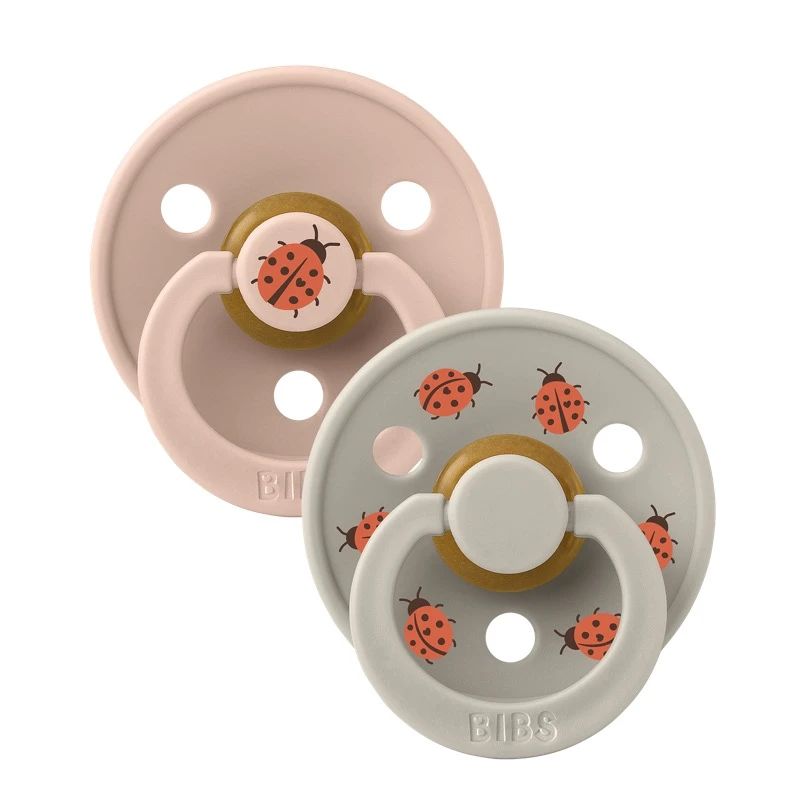 Πιπίλες BIBS Studio Colour Latex Ladybug/Blush Mix No.3 (2τεμ.)
