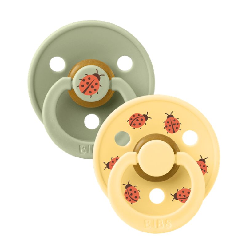 Πιπίλες BIBS Studio Colour Latex Ladybug/Sage Mix No.3 (2τεμ.)