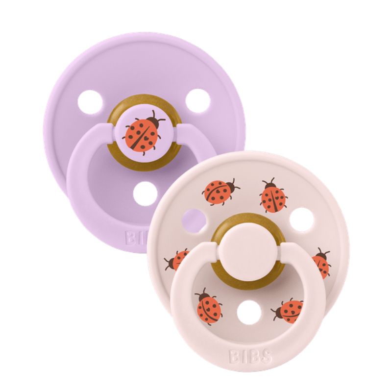 Πιπίλες BIBS Studio Colour Latex Ladybug/Violet Sky Mix No.2 (2τεμ.)