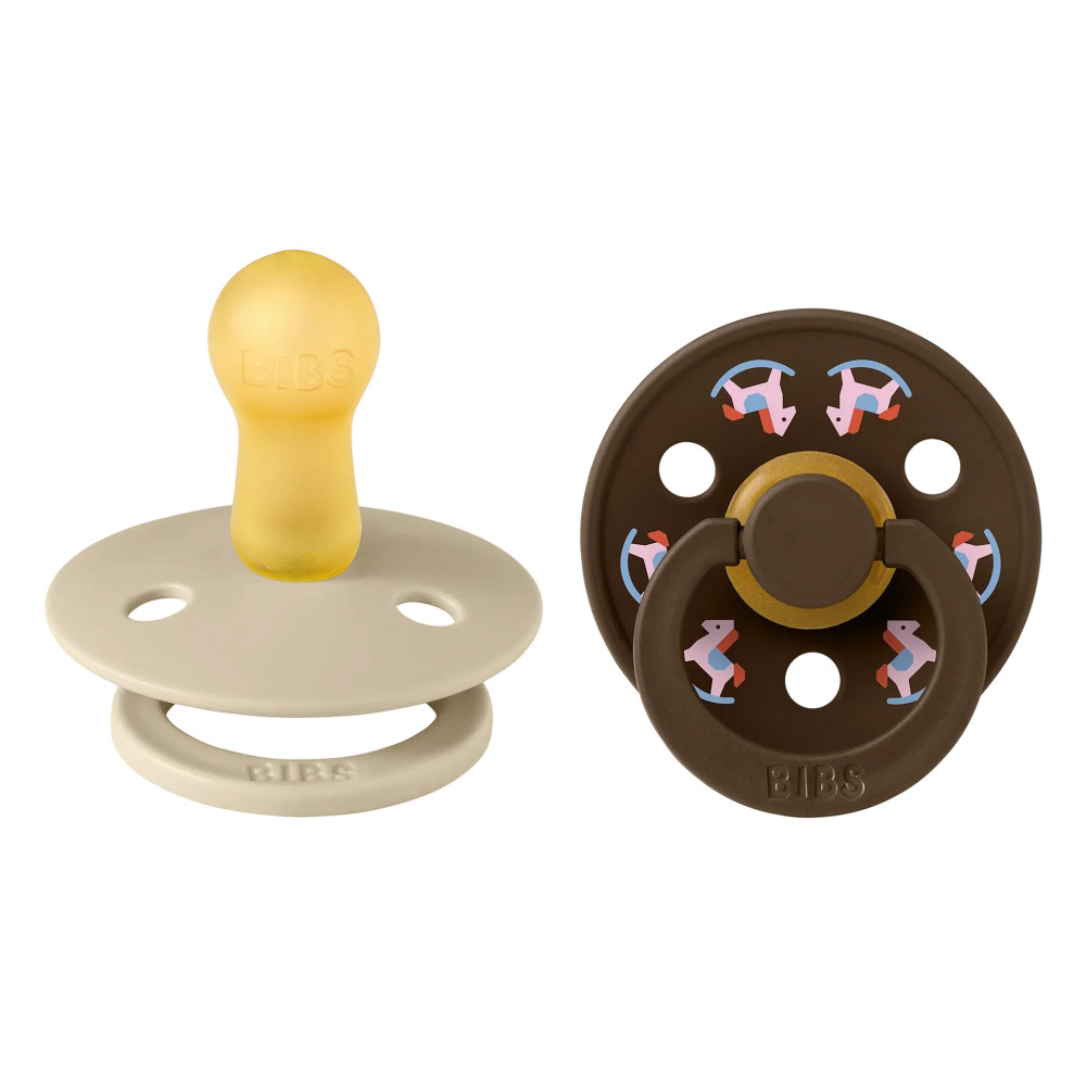 Πιπίλες BIBS Colour Latex Holiday Horse Vanilla/Mocha No.1 (2τεμ.)