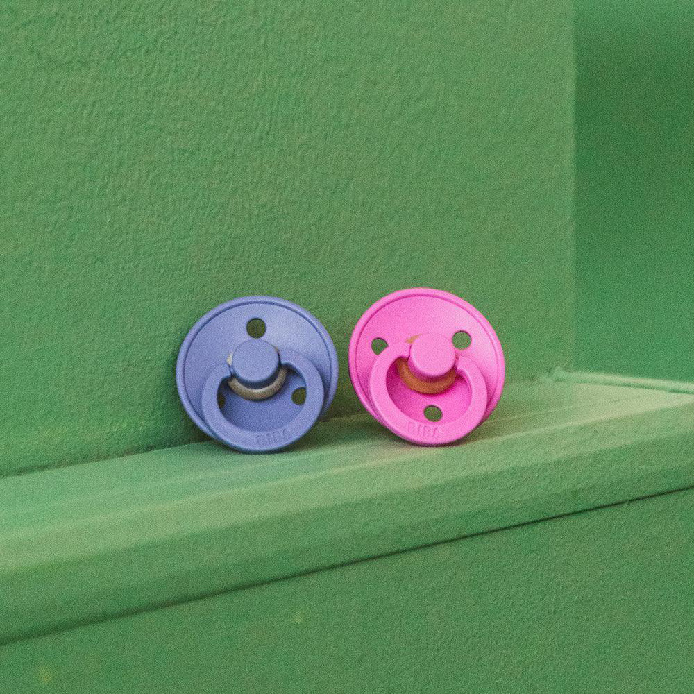 Πιπίλες BIBS Colour Round Bubblegum/Peri No.2 (2τεμ.)