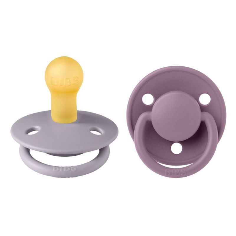 Πιπίλες BIBS De Lux Silicone Fossil Grey/Mauve No1 0-6m (2τεμ.)