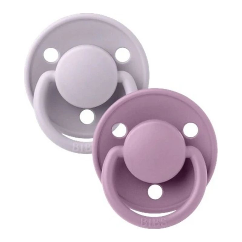 Πιπίλες BIBS De Lux Silicone Fossil Grey/Mauve No1 0-6m (2τεμ.)