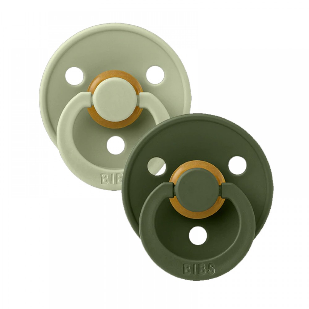 Πιπίλες BIBS Σετ 2τμχ. Colour Sage/Hunter Green Latex No 6-18m