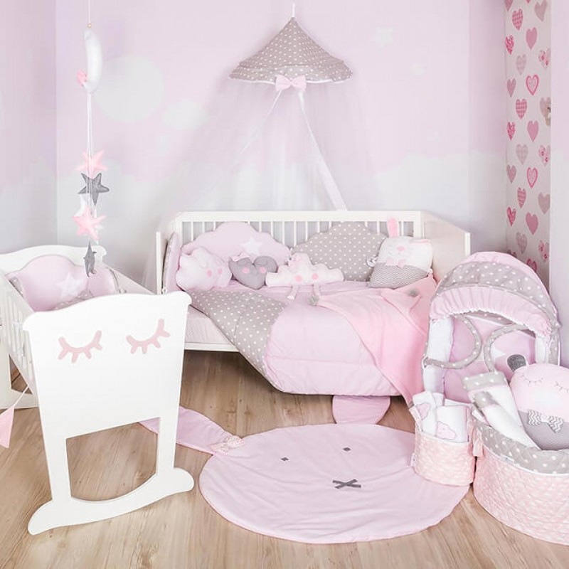 Βρεφική προίκα κρεβατιού Baby Star Cloud Pink