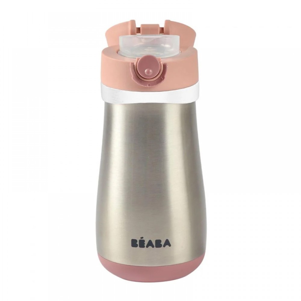 Θερμός Μπουκάλι Ανοξείδωτο Béaba με λαβή 350ml Pink