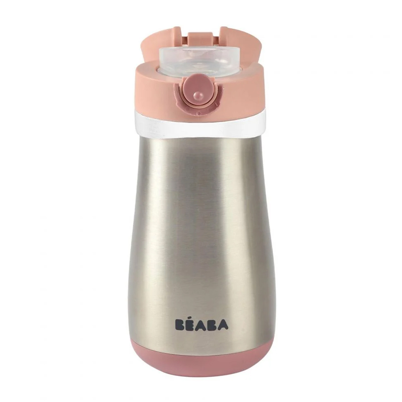 Θερμός Μπουκάλι Ανοξείδωτο Béaba με λαβή 350ml Pink