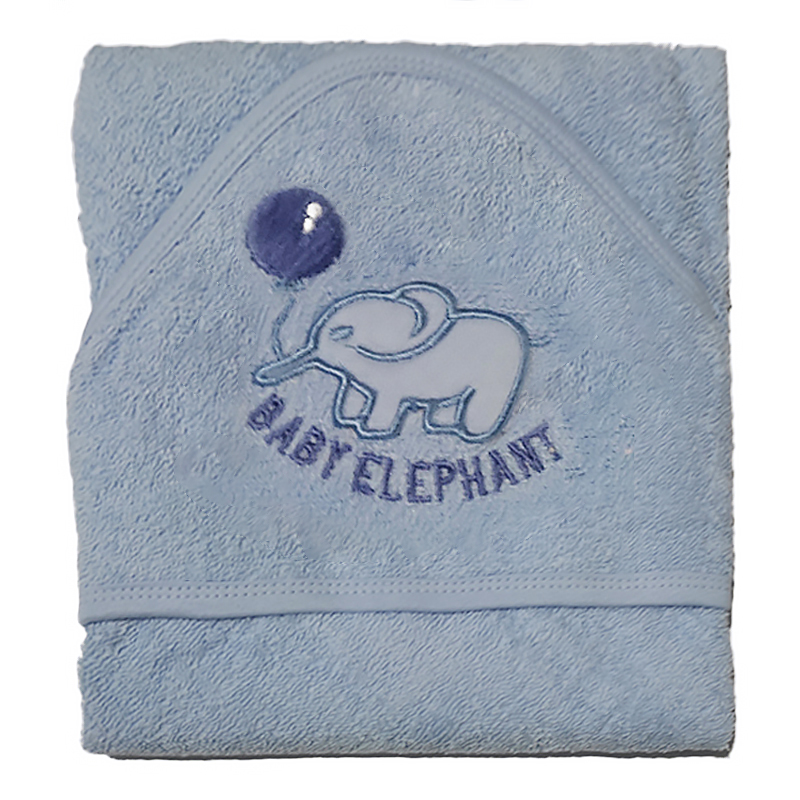 Βρεφική Πετσέτα Μπάνιου με κουκούλα Beaux Bebes Blue Elephant