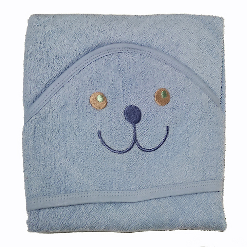 Βρεφική Πετσέτα Μπάνιου με κουκούλα Beaux Bebes Blue Smile