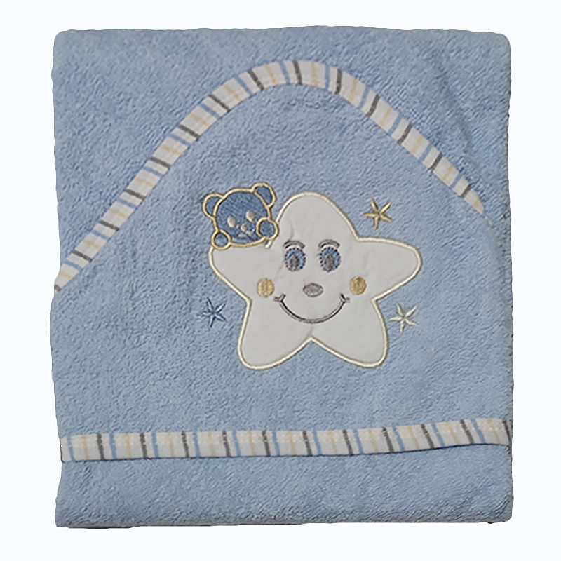 Βρεφική Πετσέτα Μπάνιου με κουκούλα Beaux Bebes Blue Star