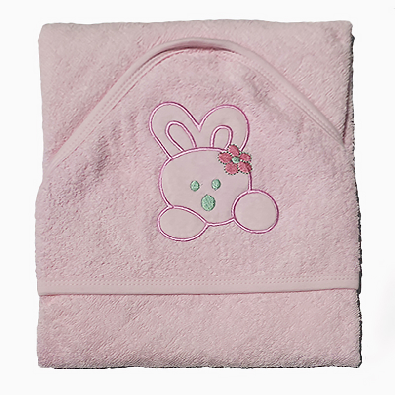 Βρεφική Πετσέτα Μπάνιου με κουκούλα Beaux Bebes Pink Rabbit
