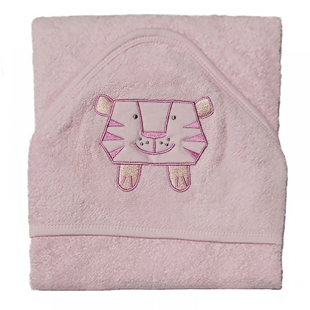 Βρεφική Πετσέτα Μπάνιου με κουκούλα Beaux Bebes Pink Tiger