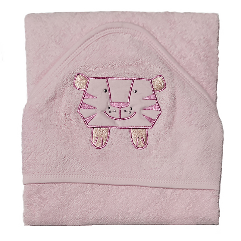 Βρεφική Πετσέτα Μπάνιου με κουκούλα Beaux Bebes Pink Tiger