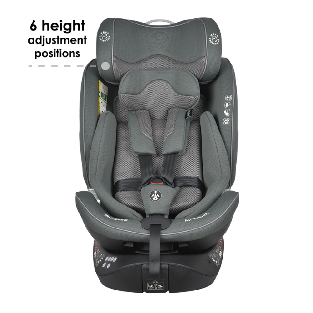 Κάθισμα Αυτοκινήτου Bebe Stars Air Touch 360ᵒ i-SIZE 40-150cm GreenΚαλωσορίστε το Air Touch, το πρώτο έξυπνο ηλεκτρικό κάθισμα αυτοκινήτου της Golden Series της BebeStars, σχεδιασμένο για να προσφέρει κορυφαία ασφάλεια προτύπου i-Size και μια πρωτόγνωρη ε