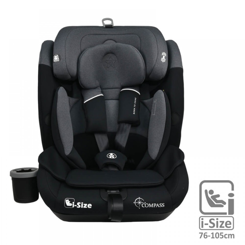 Κάθισμα Αυτοκινήτου Bebe Stars Compass Isofix i-SIZE 76-150cm Steel Grey