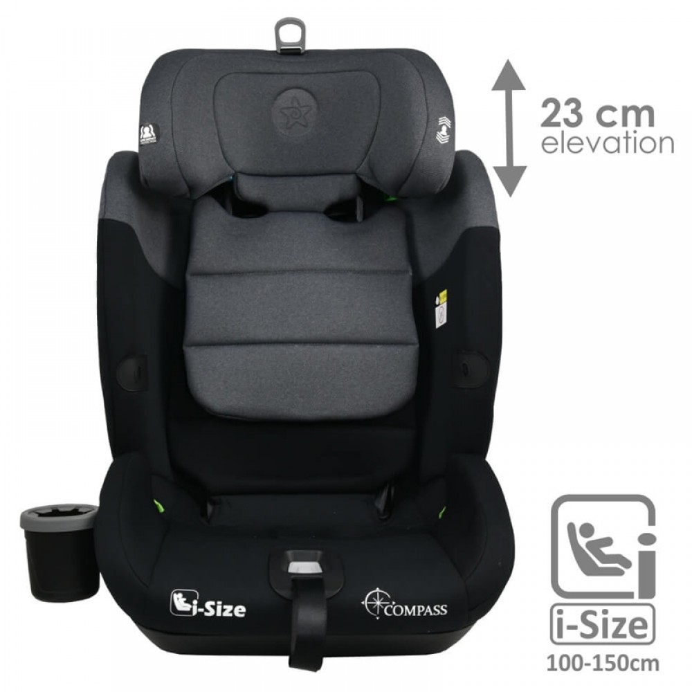 Κάθισμα Αυτοκινήτου Bebe Stars Compass Isofix i-SIZE 76-150cm Steel Grey