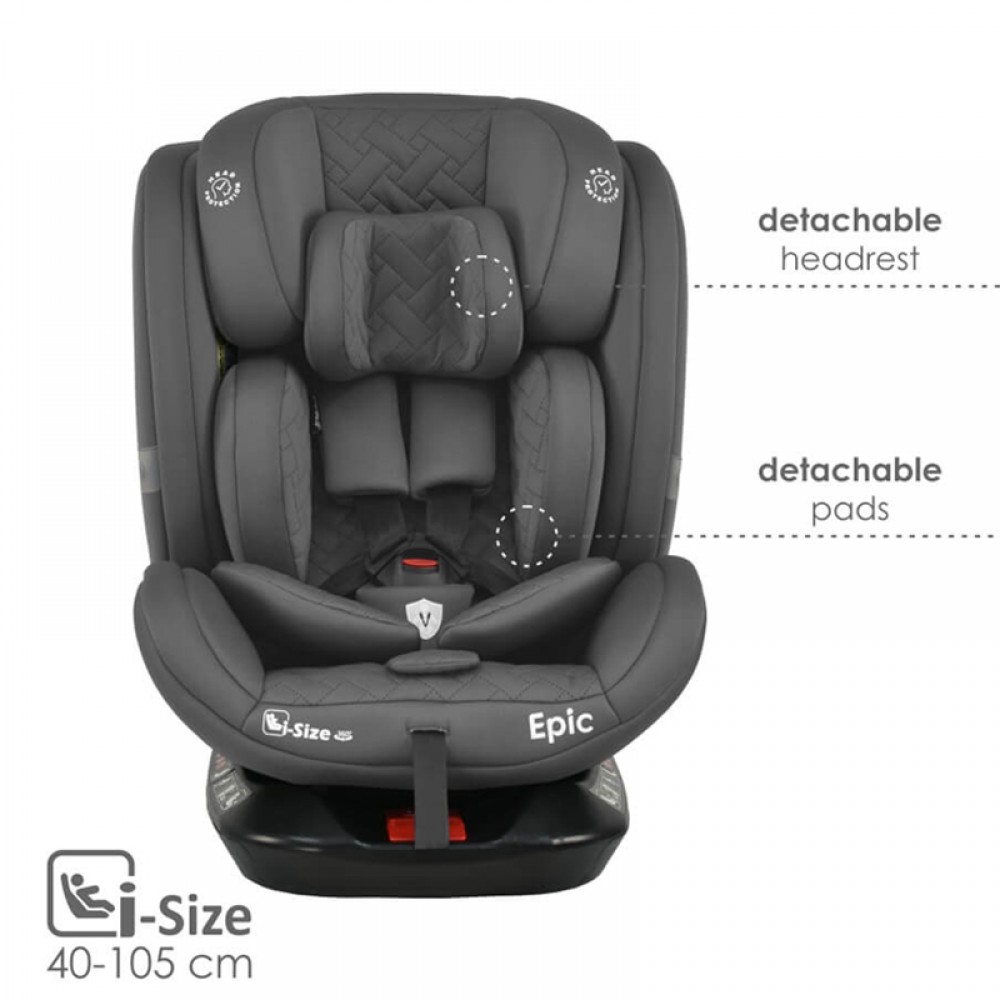 Κάθισμα Αυτοκινήτου Bebe Stars Epic i-Size 360° Smoked Grey Κάθισμα Αυτοκινήτου Bebe Stars Epic i-Size 360° Smoked Grey
