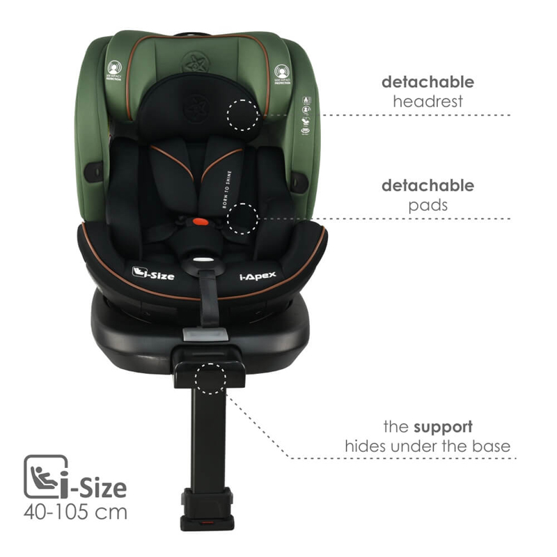 Κάθισμα Αυτοκινήτου Bebe Stars Epic i-Apex 360° 40-150cm Green