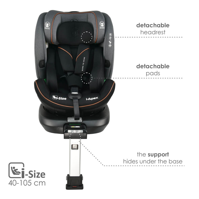Κάθισμα Αυτοκινήτου Bebe Stars Epic i-Apex 360° 40-150cm Grey