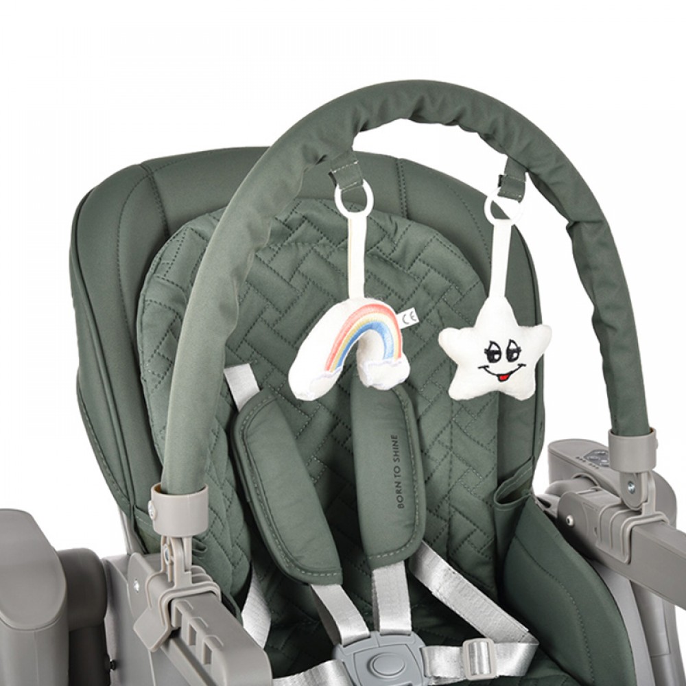 Κάθισμα Φαγητού - Κούνια Bebe Stars Serenna 2in1 Forest Green