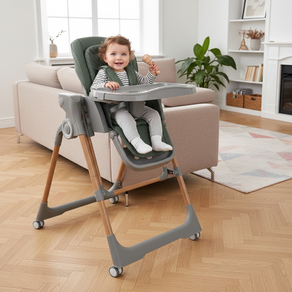 Κάθισμα Φαγητού - Κούνια Bebe Stars Serenna 2in1 Forest Green