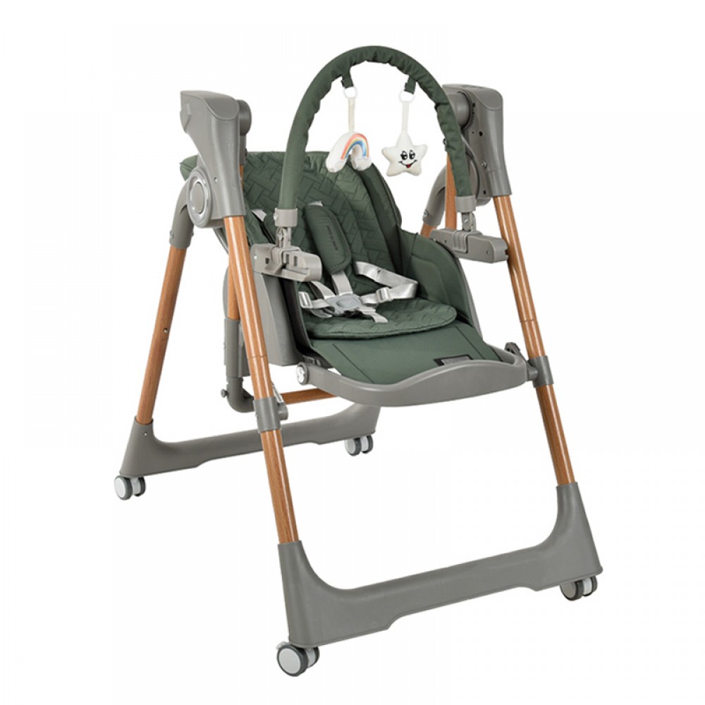 Κάθισμα Φαγητού - Κούνια Bebe Stars Serenna 2in1 Forest Green