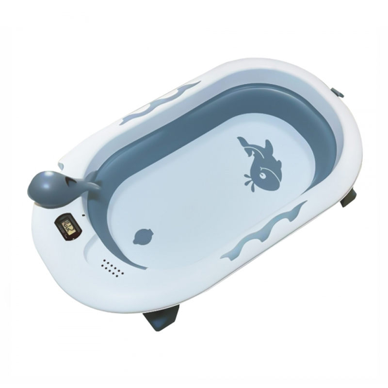 Πτυσσόμενη Μπανιέρα με Θερμόμετρο Bebe Stars Whale Blue