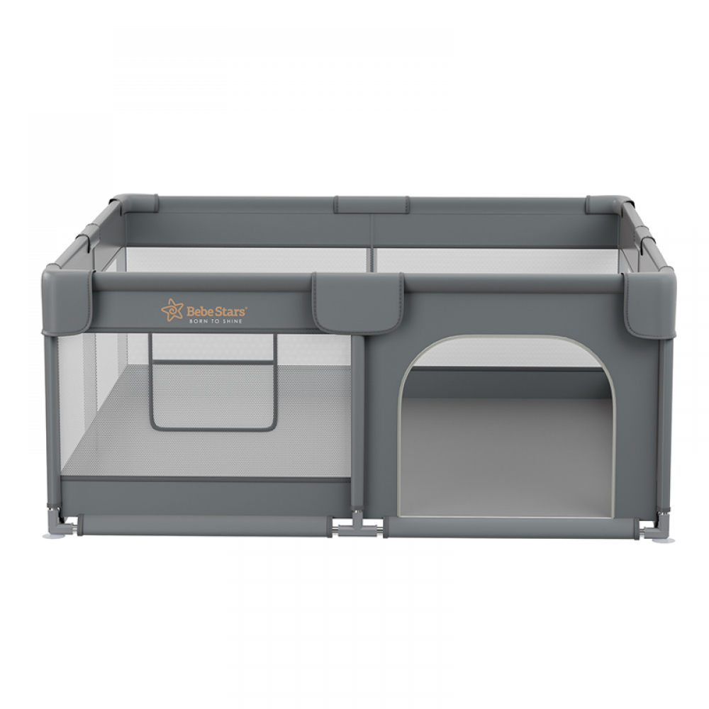 Παρκοκρέβατο Τετράγωνο Bebe Stars Playzen Grey (150x150cm) Παρκοκρέβατο Τετράγωνο Bebe Stars Playzen Grey (150x150cm)