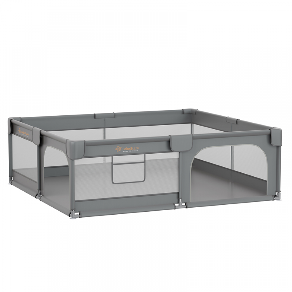 Παρκοκρέβατο Ορθογώνιο Bebe Stars Playzen Grey (180x200cm) Παρκοκρέβατο Ορθογώνιο Bebe Stars Playzen Grey (180x200cm)