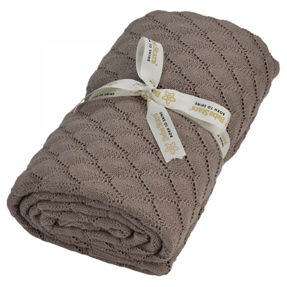 Κουβέρτα Κρεβατιού Πλεκτή Bebe Stars Beige Κουβέρτα Κρεβατιού Πλεκτή Bebe Stars Beige