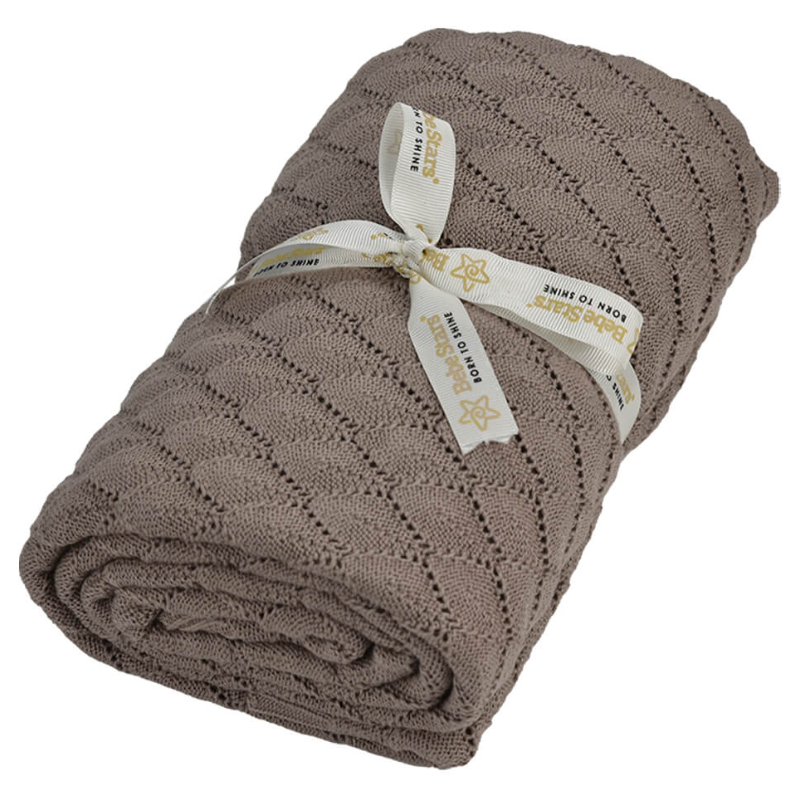 Κουβέρτα Κρεβατιού Πλεκτή Bebe Stars Beige