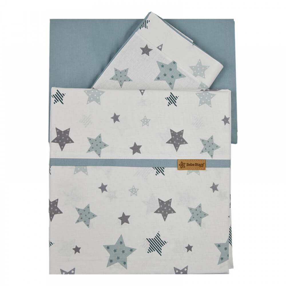 Σετ Σεντόνια Bebe Stars Grey Stars (3τεμ.)