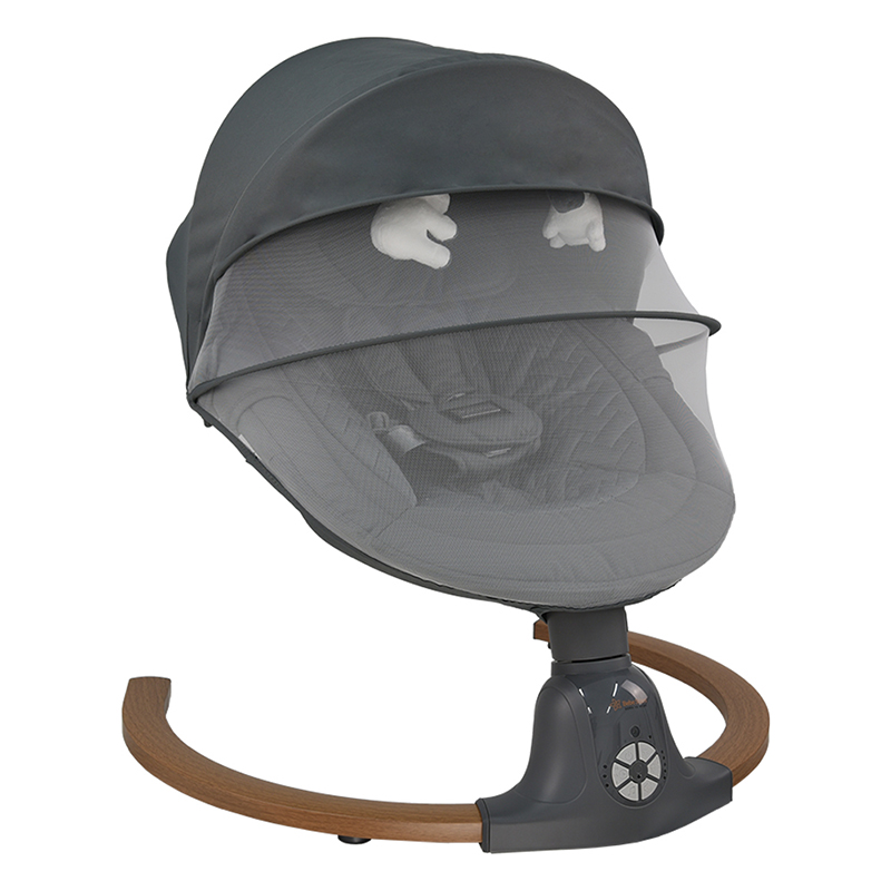 Ηλεκτρική Κούνια Ρηλάξ Bebe Stars Fluffy Smoked Grey