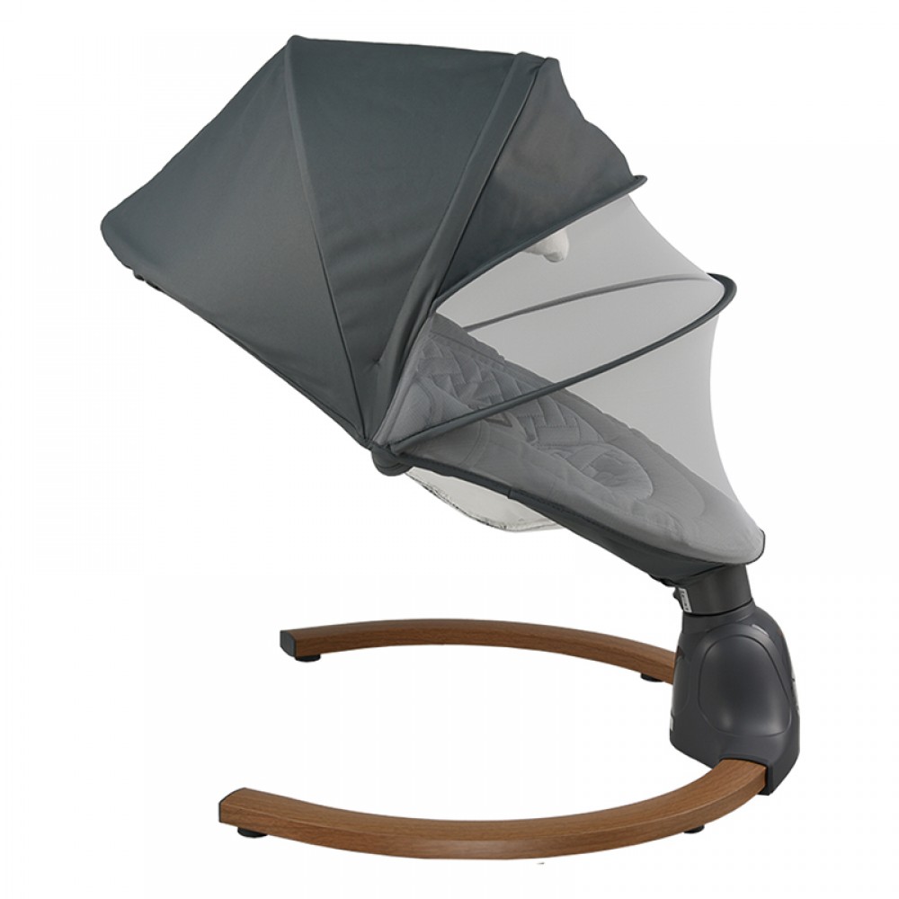 Ηλεκτρική Κούνια Ρηλάξ Bebe Stars Fluffy Smoked Grey