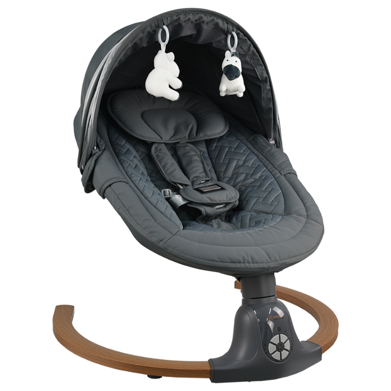 Ηλεκτρική Κούνια Ρηλάξ Bebe Stars Fluffy Smoked Grey