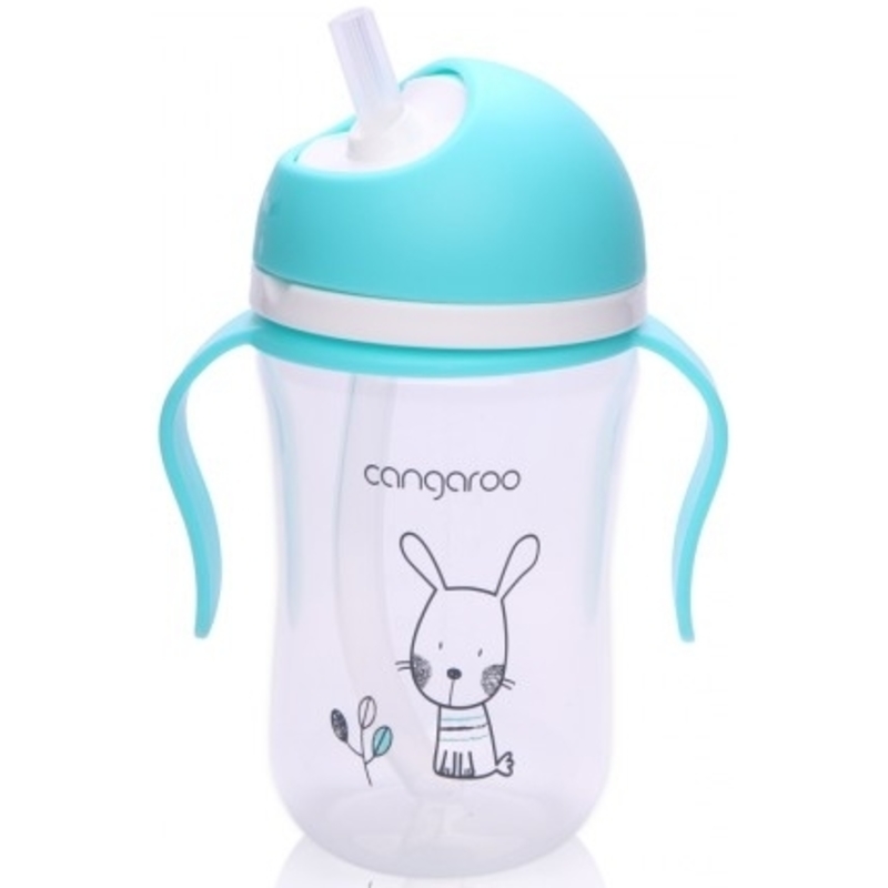 Εκπαιδευτικό Κύπελλο με καλαμάκι Cangaroo Bunny 300ml Blue