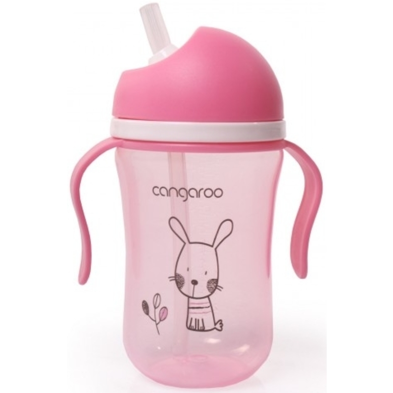 Εκπαιδευτικό Κύπελλο με καλαμάκι Cangaroo Bunny 300ml Pink
