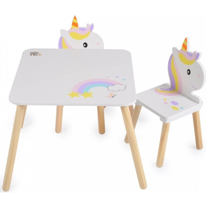 Ξύλινο Τραπεζάκι με 2 καρέκλες Moni Unicorn