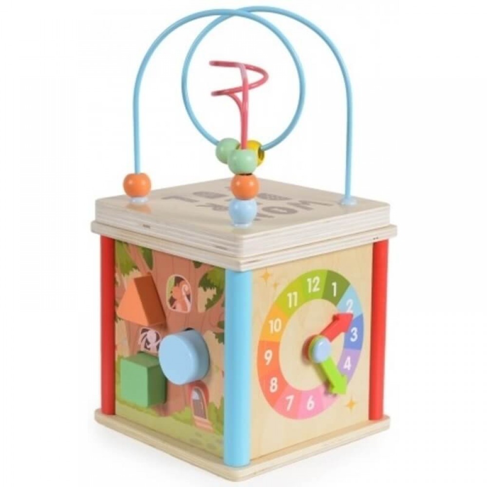 Ξύλινος Κύβος Δραστηριοτήτων Moni Wooden Activity Cube Ξύλινος Κύβος Δραστηριοτήτων Moni Wooden Activity Cube