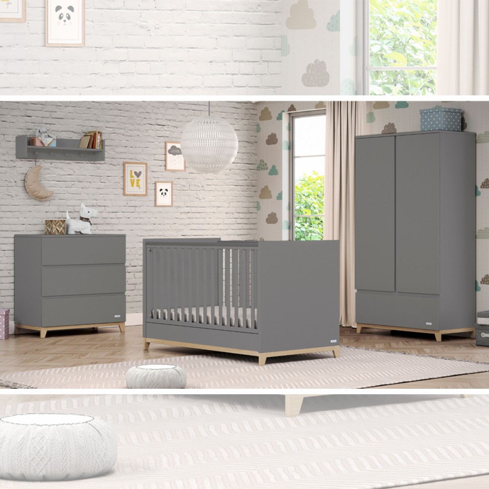 Βρεφικό Κρεβάτι μετατρεπόμενo σε παιδικό Casababy Zoom Dark